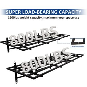 SGOLAN Garage Wall Shelving, 2-Pack Heavy Duty Floating Storage Racks, 2x6ft Wall Shelving System Shelf 1600 lbs Load Capacity Suitable for Garage Storage, Shed, Shop