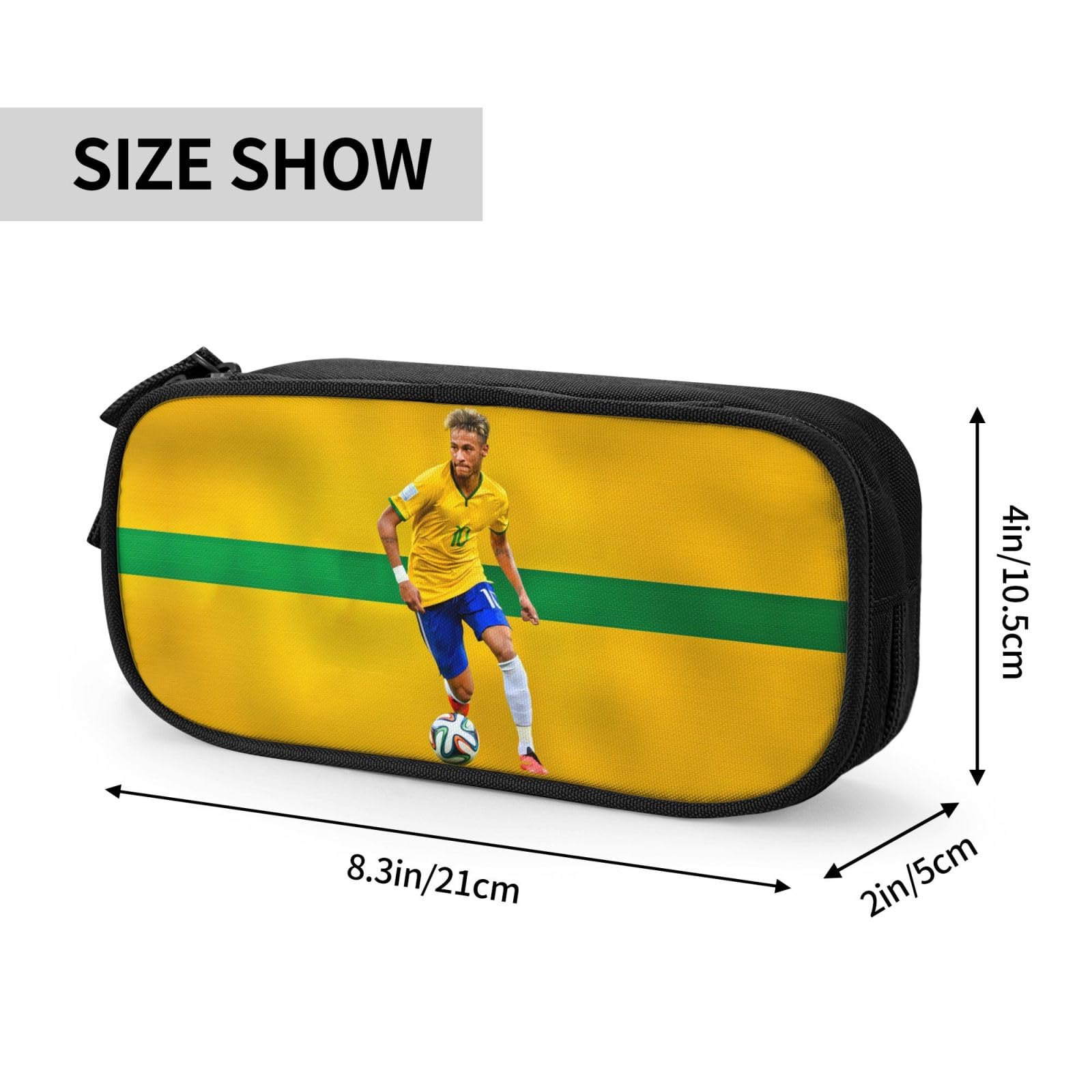 Luja Dling #10 Neymar Big Capacity Pencil Pen Case For Office College Large Storage High Capacity Bag Pouch Holder Box Makeup Bag