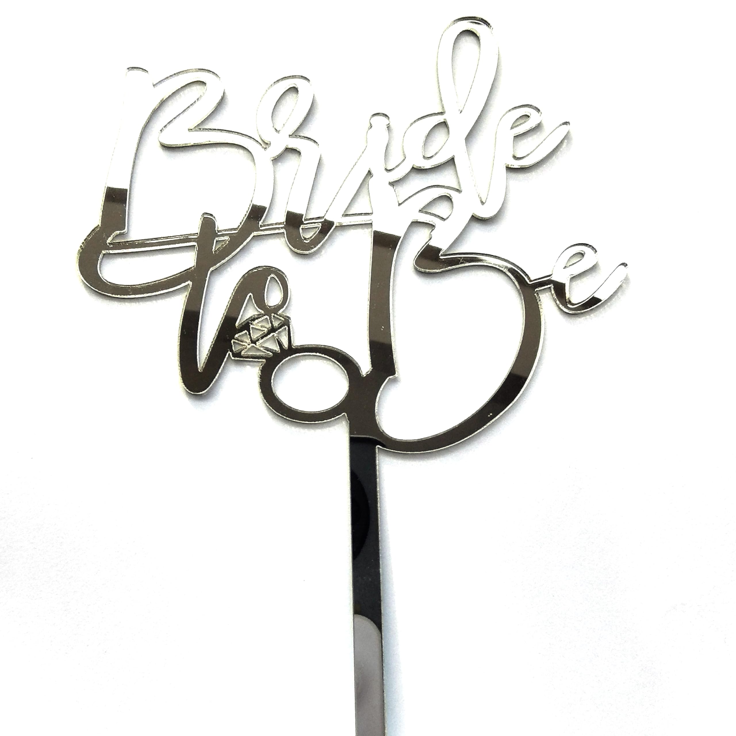 Cake Topper Silver Acrylic Bride To Be For Wedding Decorations Party Favor Cake Accessory Gift 1032-SV (Pack of 1)