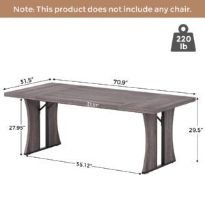 Condemo 70.9 inch Simple Office Computer Desk, Large Executive Desk, Modern Industrial Study Writing Table Workstation, Business Furniture for Home Office, Gray Brown