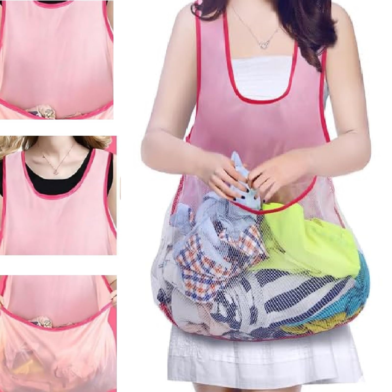 Portable Clothes Drying Apron, 2024 New Portable Clothes Drying Air Clothes Apron, Home Outdoor Sleeveless Laundry Apron (Color-A)