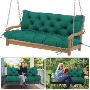 porch swing cushions waterproof outdoor swing cushions 2-3 seater thicken 5" dark green patio swing cushion with backrest 60 ×40" swing replacement cushion for outdoor furniture