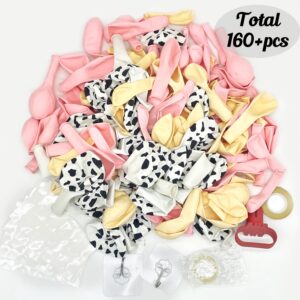 Cowgirl Pink Balloons Arch Garland Kit, Cow Print Farm Animal Balloons for Bachelorette Party, Birthday Party Baby Shower Bridal Shower Wedding Supplies Cow Theme Party Decorations-Baby Pink