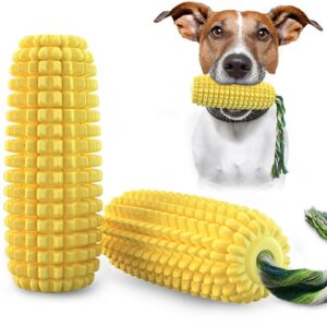 yuehuam dog chew toys for aggressive chewers, corn interactive squeaky dog toys for puppy medium dog toothbrush teeth cleaning