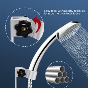 Strong Adhesive and Waterproof Shower Head Holder, Adjustable Handheld Shower Wand Holder Wall Mount Shower Bracket (1 Pack)