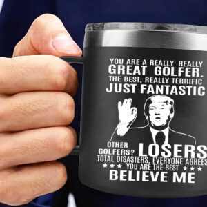 Angie's Box 14Oz Cup - Funny Golfer Mug - Best Golf Gifts for Men Unique - Golf Gifts for Dad from Son Daughter