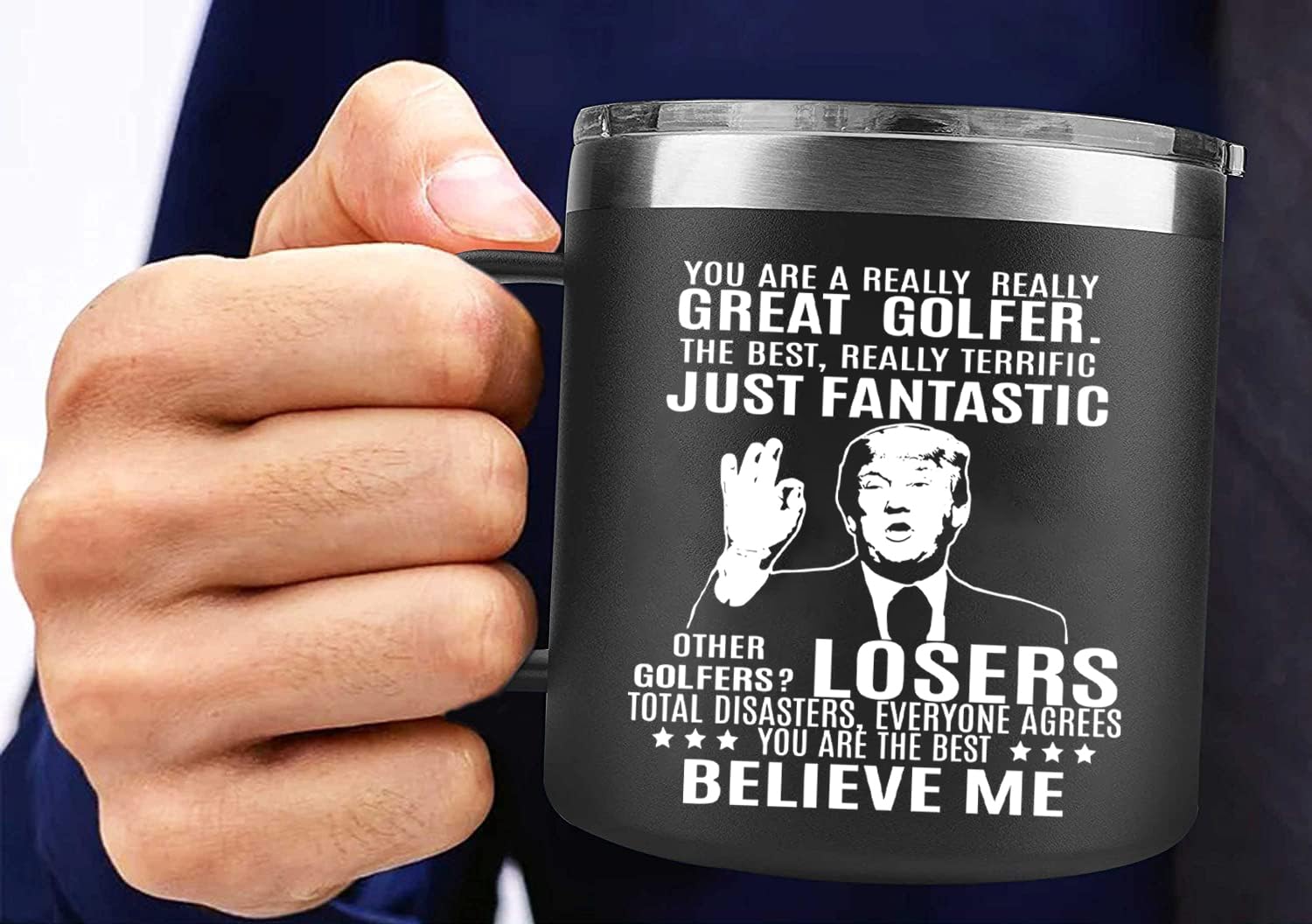 Angie's Box 14Oz Cup - Funny Golfer Mug - Best Golf Gifts for Men Unique - Golf Gifts for Dad from Son Daughter