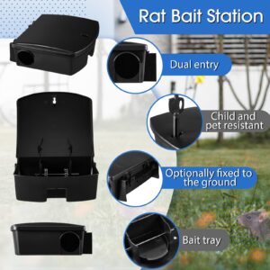 Qualirey 8 Pcs Large Rat Bait Station Traps with Key Outdoor Mice Bait Station 10.24 x 9.45 x 3.94 Safe Indoor Control Rat Trap Tamper Proof Cage House Heavy Duty Mouse Bait Box, Bait Not Included