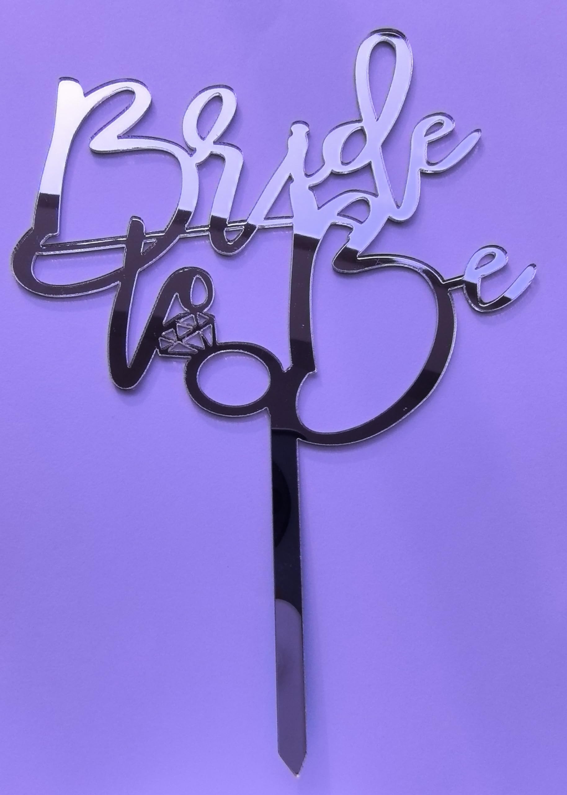 Cake Topper Silver Acrylic Bride To Be For Wedding Decorations Party Favor Cake Accessory Gift 1032-SV (Pack of 1)