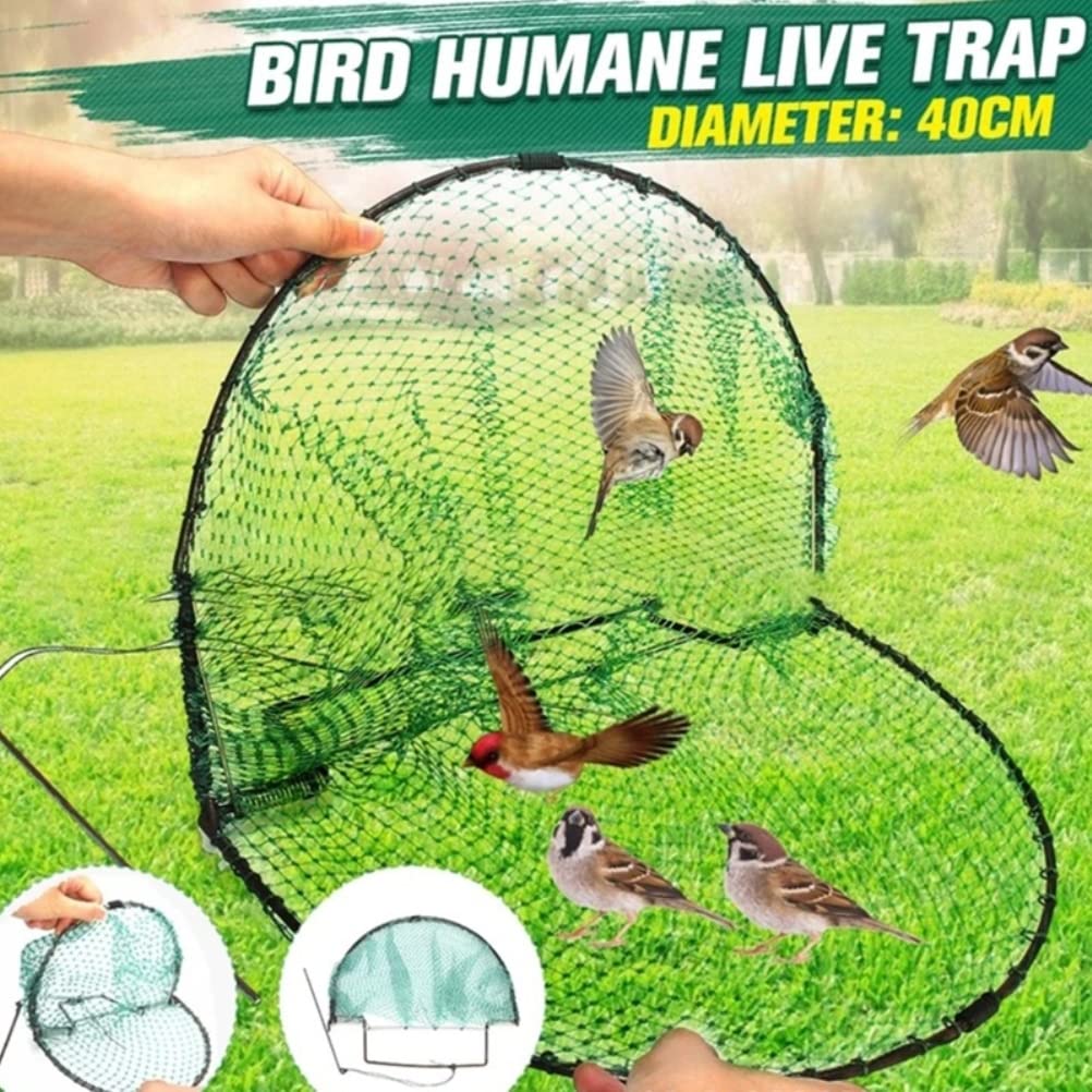 Bird Pigeon Trap, Bird Net Starling Traps, Humane Live Bird Catcher Net, for Small Birds Pigeons Sparrow Quail (30cm)