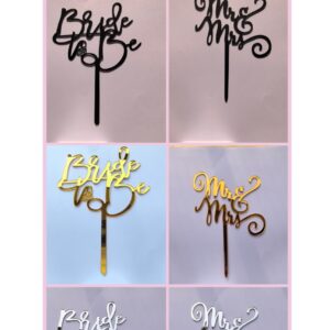 Cake Topper Silver Acrylic Bride To Be For Wedding Decorations Party Favor Cake Accessory Gift 1032-SV (Pack of 1)