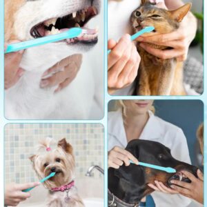 100 Pcs Dog Toothbrush Dog Tooth Brush Double Headed Dog Tooth Brushing Kit Soft Bristles Dog Tooth Brush Long Handle Toothbrush For Dogs Cat And Most Pets Toothbrush Best Dog Teeth Cleaning -Blue