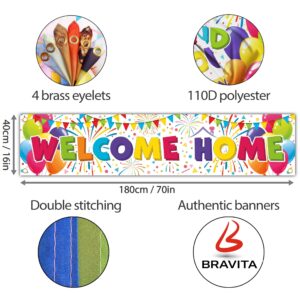 Welcome Home Banner - Welcome Home Decorations - Welcome Back Banner 6 x 1.3ft - Welcome Back Decorations - We Missed You Banner (White)