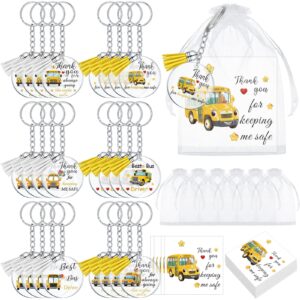 geetery 24 set thanksgiving school bus driver appreciation gifts christmas gifts for bus driver acrylic keychain gift with tassel keychain with thank you card and organza bag for retirement party