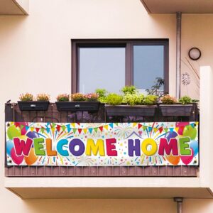 Welcome Home Banner - Welcome Home Decorations - Welcome Back Banner 6 x 1.3ft - Welcome Back Decorations - We Missed You Banner (White)