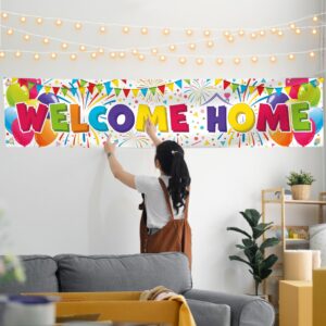 Welcome Home Banner - Welcome Home Decorations - Welcome Back Banner 6 x 1.3ft - Welcome Back Decorations - We Missed You Banner (White)