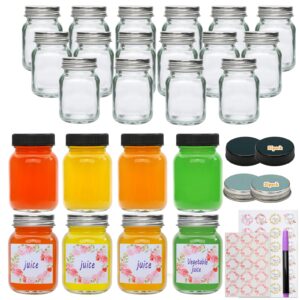 datttcc 2 oz mason jars, mini glass jars, reusable glass jars with lids for spices, honey, for kitchen, bathroom and gift giving, pack of 25