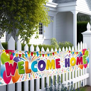 Welcome Home Banner - Welcome Home Decorations - Welcome Back Banner 6 x 1.3ft - Welcome Back Decorations - We Missed You Banner (White)