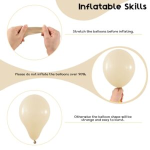 Blush Gold Beige Neutral Balloons 50pcs 12 inch Blush Champagne Gold Latex Balloons Sand White Nude Apricot Helium Balloons for Birthday Party Decoration Wedding Baby Shower Bride DIY Supplies