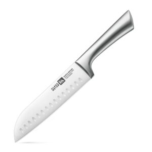 klaus meyer hasta premium high carbon steel 7 inch santoku japanese chef kitchen knife