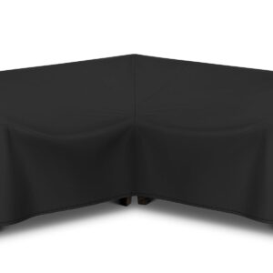 Arcedo Outdoor Sectional Sofa Cover, 85" X 85" V-Shaped 5-Seater Waterproof Patio Furniture Cover, Outdoor Couch Cover, All Weather Protection Patio Sofa Cover, Black