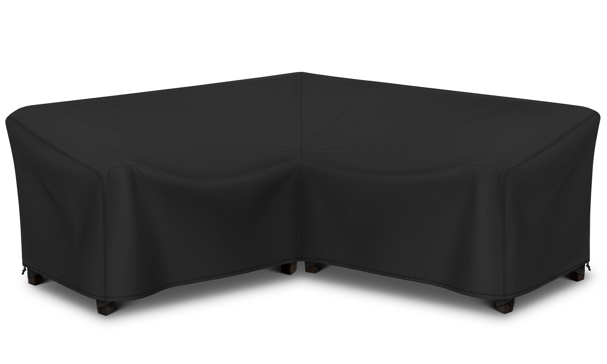 Arcedo Outdoor Sectional Sofa Cover, 85" X 85" V-Shaped 5-Seater Waterproof Patio Furniture Cover, Outdoor Couch Cover, All Weather Protection Patio Sofa Cover, Black