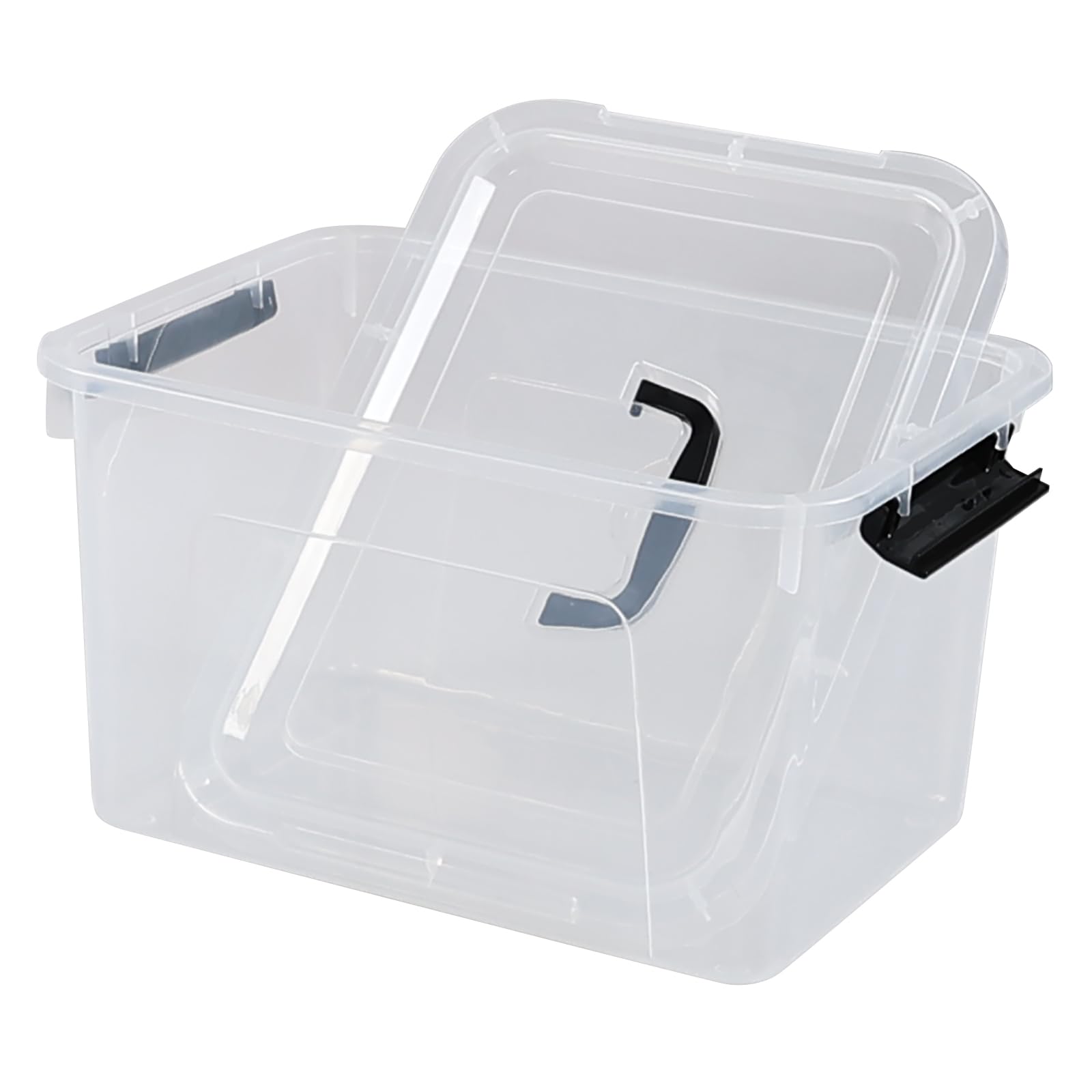 Fabnati 10 L Clear Plastic Storage Bin with Handle, Latching Storage Box Bin with Lid, 1 Packs