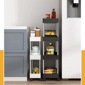 Generic Kitchen and Home Organization Rack, 3 Layers, White/Black, Compact Storage Design, B030201058