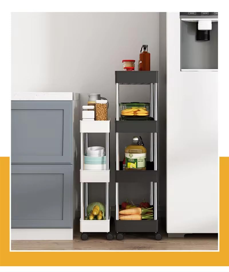 Generic Kitchen and Home Organization Rack, 3 Layers, White/Black, Compact Storage Design, B030201058