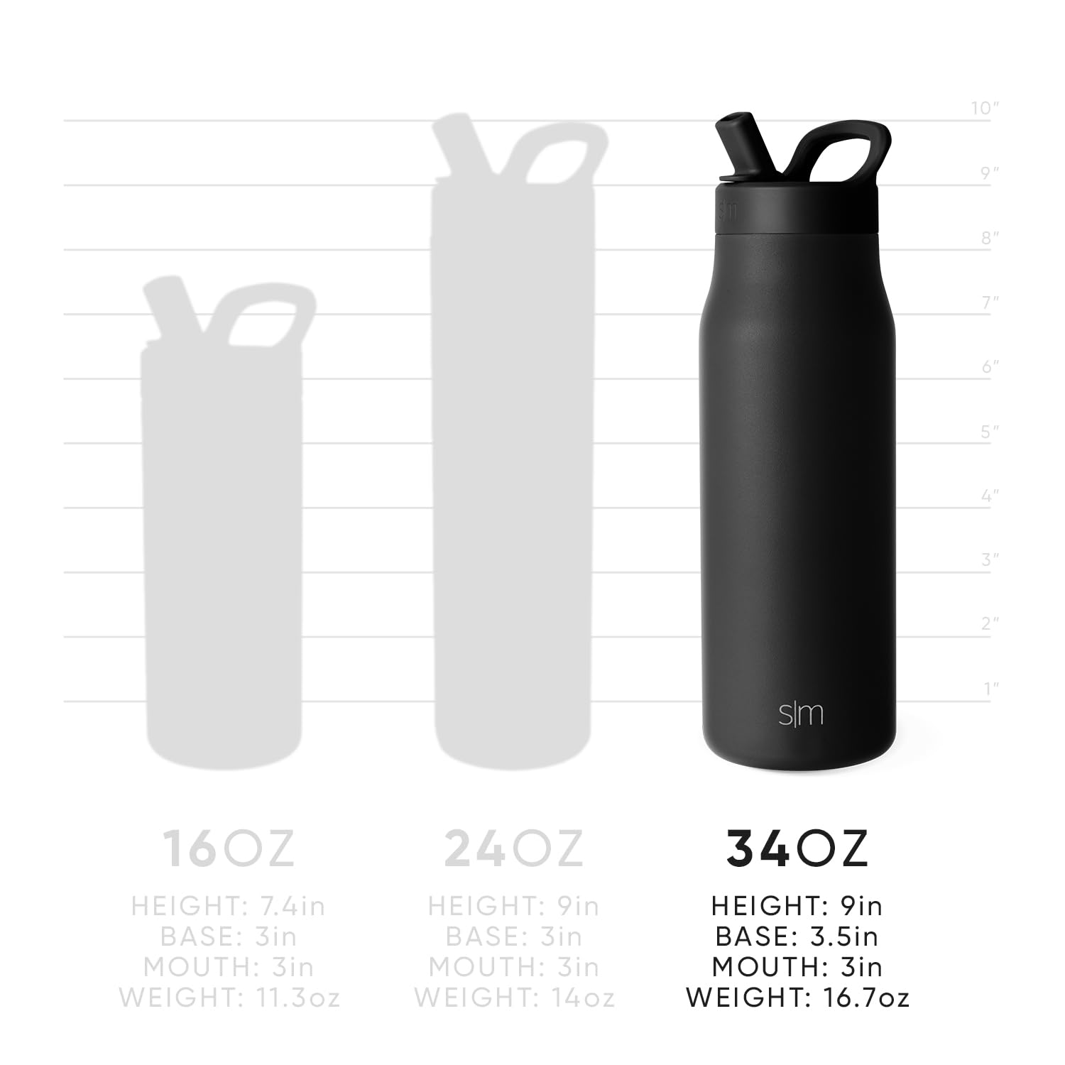 Simple Modern Water Bottle with Straw lid | Insulated Stainless Steel Thermos | Reusable Travel Water Bottles for Gym & Sports | Leak Proof & BPA Free | Mesa Collection | 34oz, Almond Birch