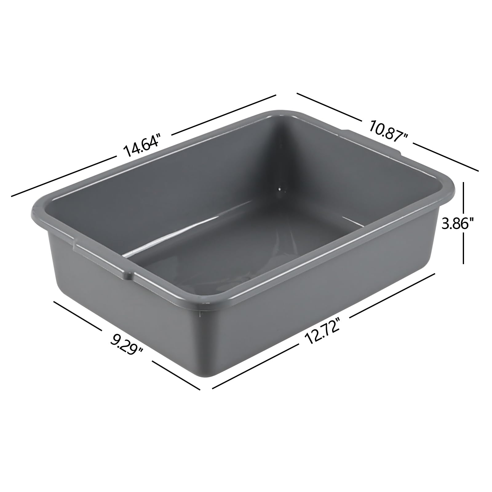 Fabnati 5-Pack 8 L Commercial Bus Box Tub, Small Dish Bus Tubs, Grey