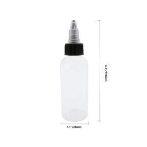 HuoHuo 20Pcs 1 oz Bottles,PET Plastic Extruded Liquid Bottle,Hard Plastic Extruded Liquid Bottle,dropper,dispensing bottle,Laboratory wash Bottle,Watercolor Pigment Bottle, Ink Discharge Bottle(30ml)