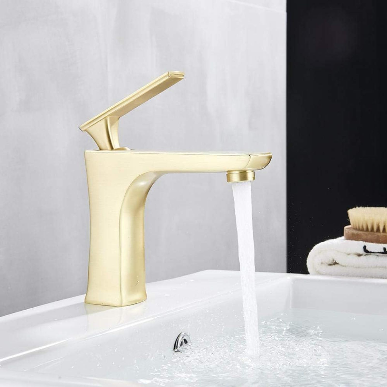 Brushed Gold Basin Faucets Waterfall Bathroom Faucet Single Handle Basin Mixer Tap Bath Faucet Brass Sink Water Faucet,Kitchen faucets