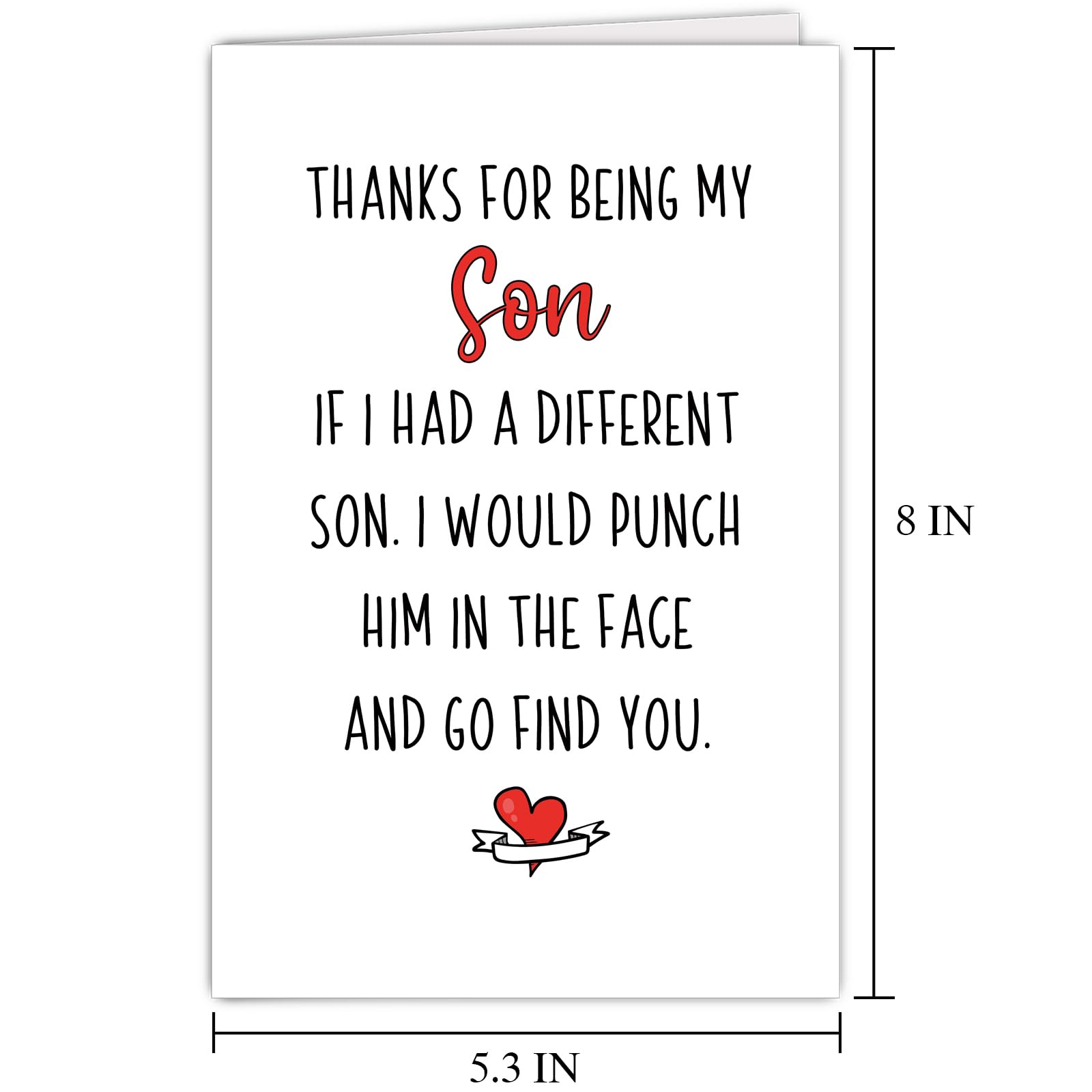 Humorous Son Birthday Card, Funny Birthday Card for Son, Hilarious Love You Card for Son, Thanks for Being My Son Card