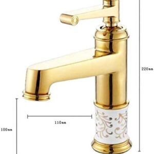 Faucet Deck Mounted Brass and Ceramic Faucet Bathroom Basin Faucet Mixer Tap Gold Sink Faucet Bath Basin Sink Faucet,Kitchen faucets