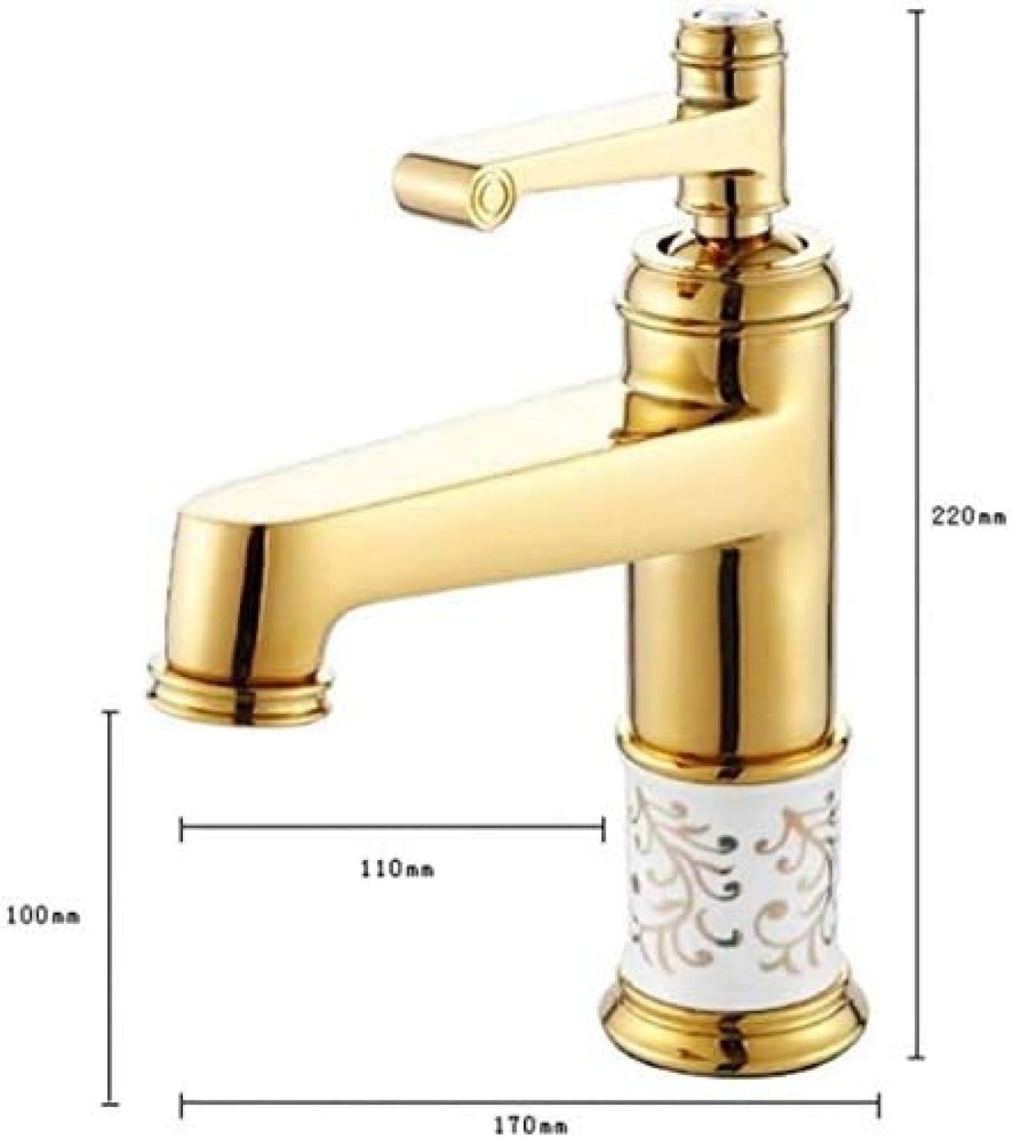 Faucet Deck Mounted Brass and Ceramic Faucet Bathroom Basin Faucet Mixer Tap Gold Sink Faucet Bath Basin Sink Faucet,Kitchen faucets