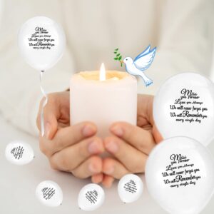 50 Pcs Memorial Funeral Balloons - Biodegradable White Balloons for Release,Funeral Decorations for Life Memorial Service Balloon Release Anniversary