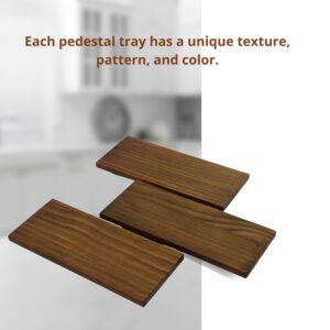 DG HOME & MORE Bathroom Tray for Soap and Lotion - Bathroom Organizers and Storage - Kitchen Counter Riser Tray - Wood Tray - soap Stand - Wood Pedestal Stand - Riser Trays (Brown)