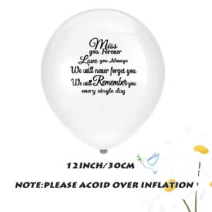 50 Pcs Memorial Funeral Balloons - Biodegradable White Balloons for Release,Funeral Decorations for Life Memorial Service Balloon Release Anniversary