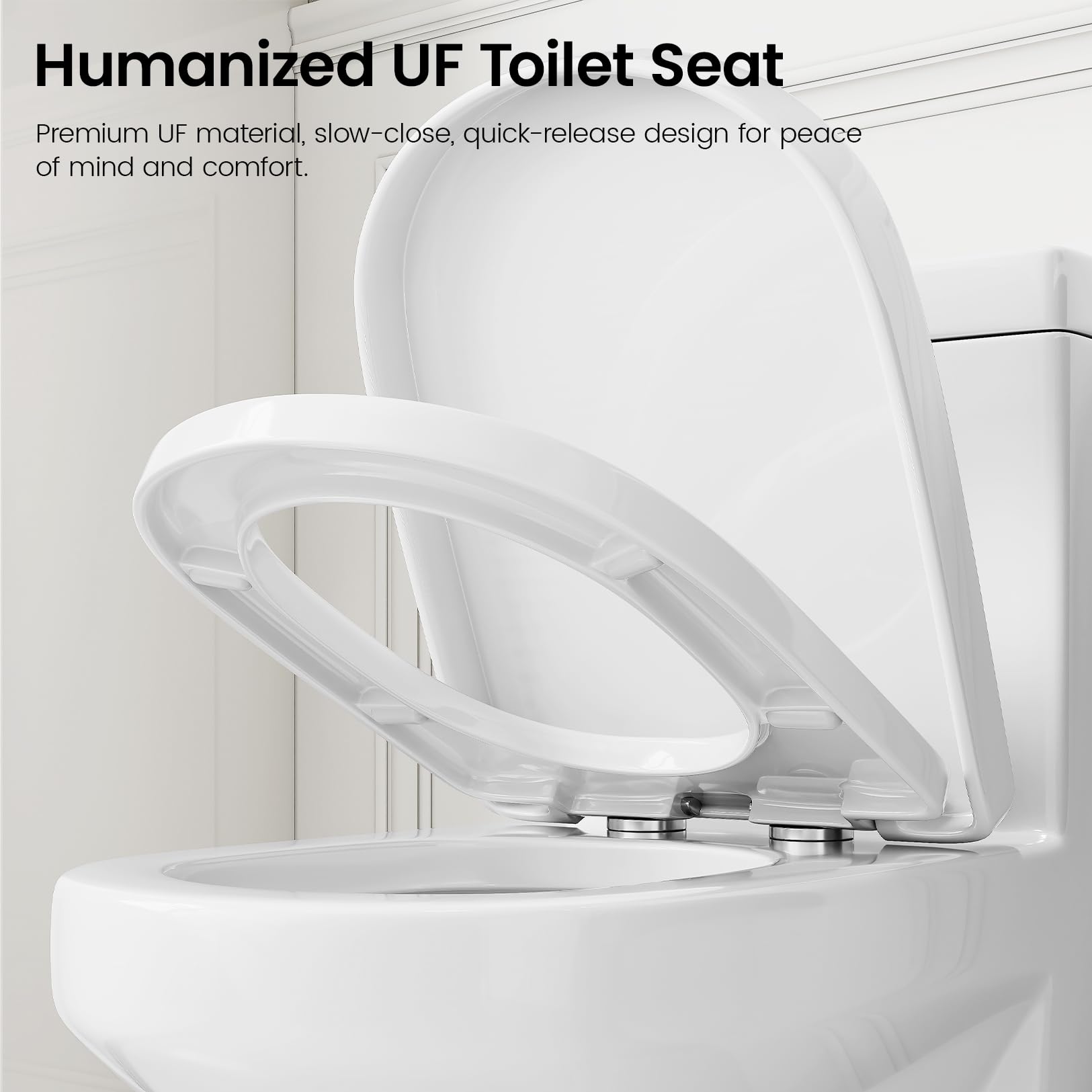 Compact One Piece Toilet for Bathroom, Space-Saving Powerful Dual Flush Round Small Toilet, Average 1.28 GPF, Skirted Toilet with Upgraded UF Quiet & Soft Close Seat (12" Rough-in Toilet)