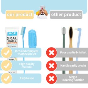 HOP Dog Toothbrush 10PCS Cats Dogs Dental Care Soft Bristles Finger Toothbrush Set Toothpaste Fresh Breath Dog Oral Care Kit Suitable for All Pets Home of Paws