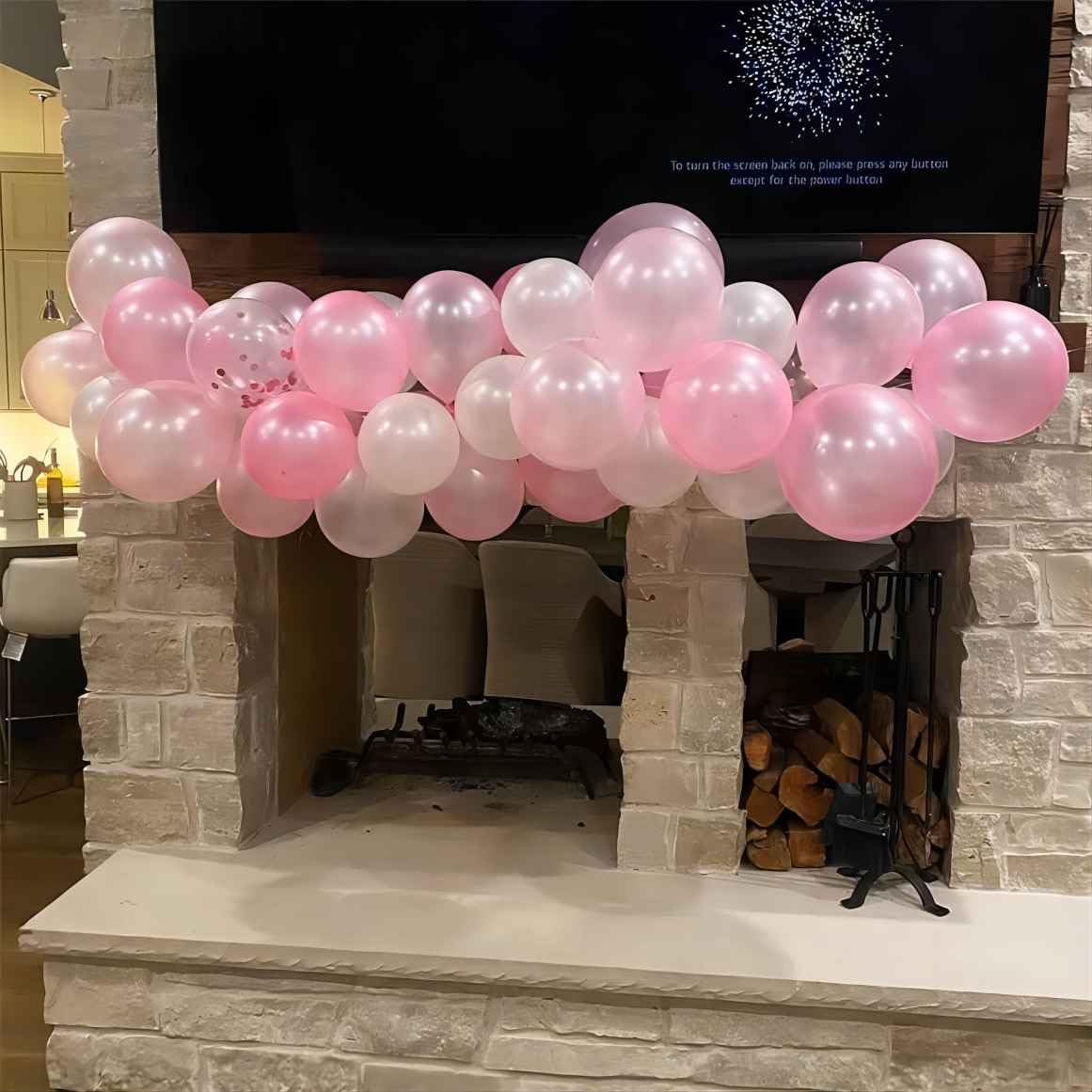 DUILE 60pc Light Pink Balloons Metallic Pink Balloon Pink Latex Balloons Pink Confetti Balloons and Pear White Balloons for Birthday Baby Shower Princess Party Decorations