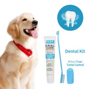 HOP Dog Toothbrush 10PCS Cats Dogs Dental Care Soft Bristles Finger Toothbrush Set Toothpaste Fresh Breath Dog Oral Care Kit Suitable for All Pets Home of Paws