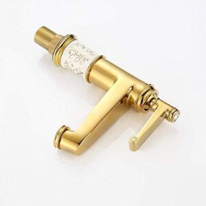 Faucet Deck Mounted Brass and Ceramic Faucet Bathroom Basin Faucet Mixer Tap Gold Sink Faucet Bath Basin Sink Faucet,Kitchen faucets