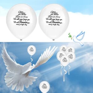 50 Pcs Memorial Funeral Balloons - Biodegradable White Balloons for Release,Funeral Decorations for Life Memorial Service Balloon Release Anniversary