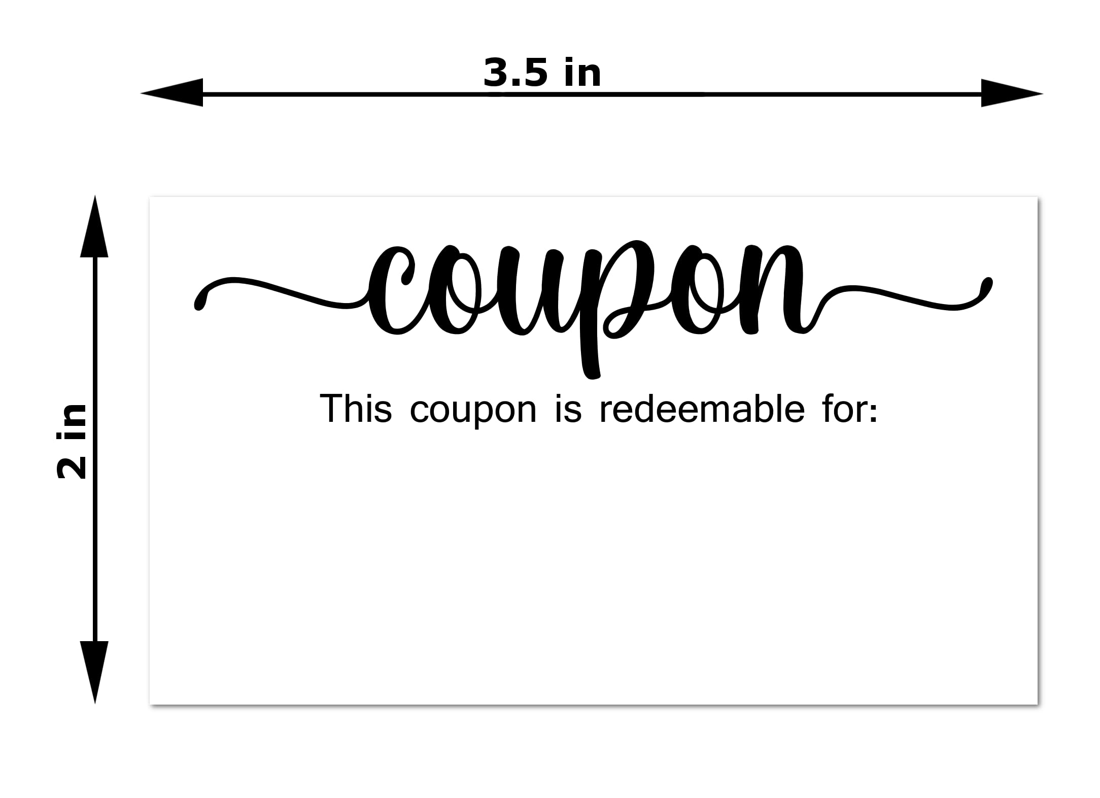 Coupon Cards, Gift Certificate , Present Voucher For Bridal Shower, Baby Shower, Family Reunion, Holiday Celebrations, Newlyweds Reception, Graduation, Birthday Events, Redeemable 50 Cards 3.5"x2". Made in USA