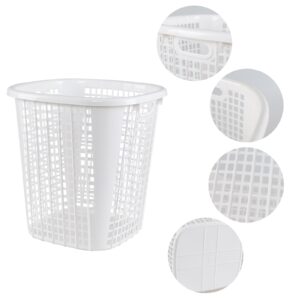 CadineUS 6 Pack Plastic Dirty Clothes Hamper, Laundry Basket with Handles, White