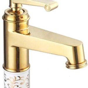 Faucet Deck Mounted Brass and Ceramic Faucet Bathroom Basin Faucet Mixer Tap Gold Sink Faucet Bath Basin Sink Faucet,Kitchen faucets