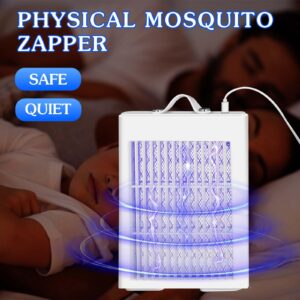 Qualirey Electric Bug Zapper Indoor, 3000v Powerful Mosquito Killer USB Powered Mosquito Zapper Lamp, Insect Traps Fly Zapper for Home, Kitchen, Bedroom, Office(White)