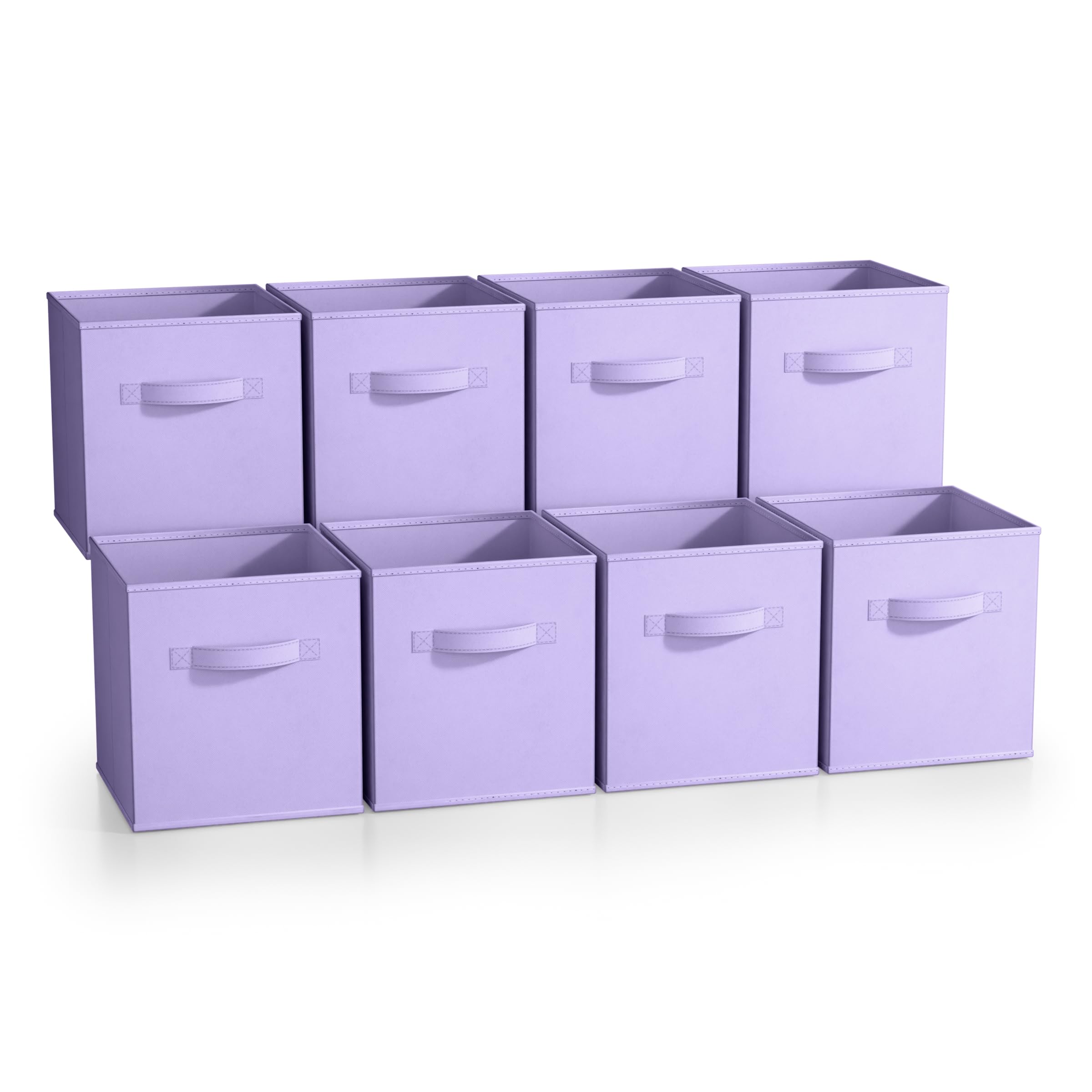 Sorbus Fabric Storage Cubes - 8 Foldable Storage Bins for Organizing Pantry, Cubbies, Toy Box - Clothes Storage & Closet Organizer - 11 Inch Collapsible Cube Baskets for Shelves with Handle